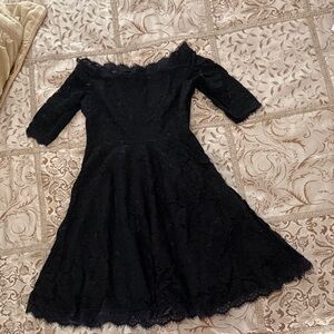 Black Lace Off the Shoulder Dress